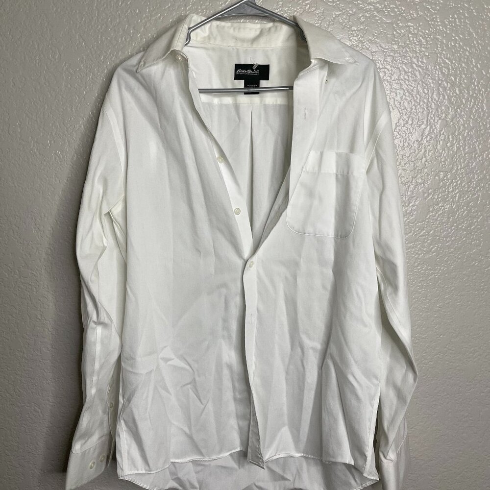 ddie Bauer White Men's Button-Up Shirt